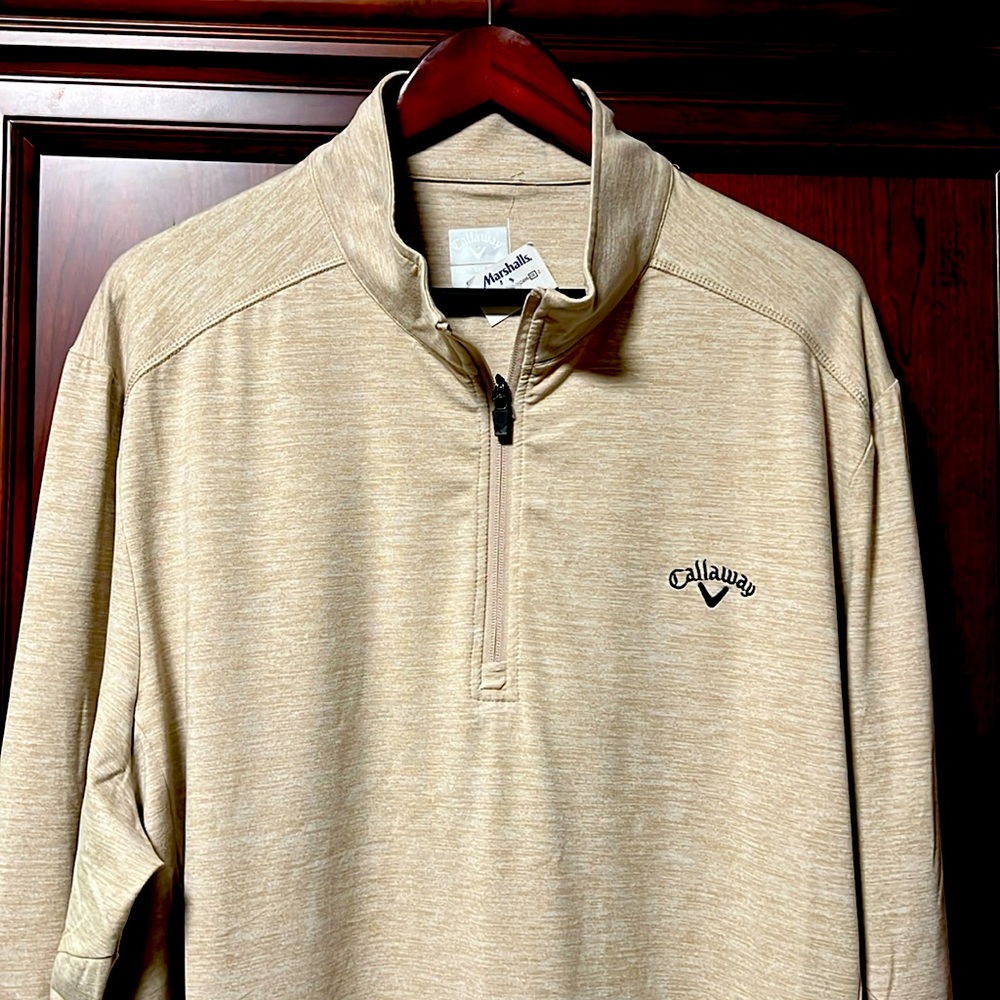 New Callaway Zip Fleece Pullover Stretch, Sun Protection Fabric Golf Activewear!
